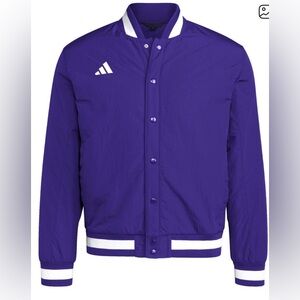 Adidas Purple Unisex Baseball Jacket with White Details